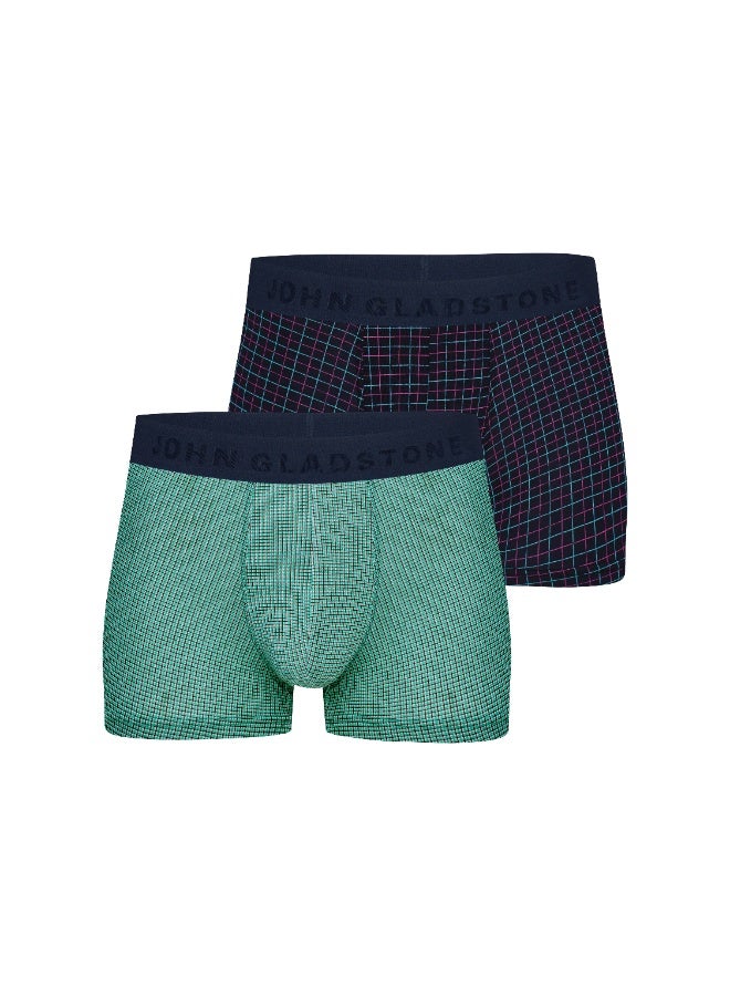 John Gladstone Men's Boxer Printed Outer Elastic - 2 Piece Pack - Image 1